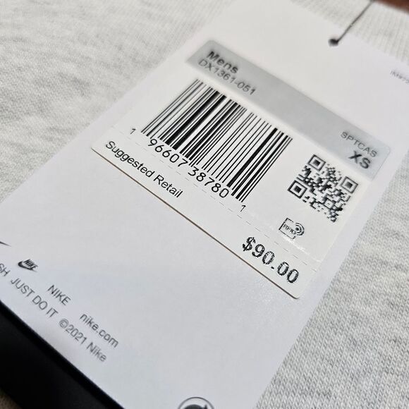 Nike Solo Swoosh Crewneck Sweatshirt Heather Grey XS Unisex Fleece DX1361-051 LE - Picture 11 of 13